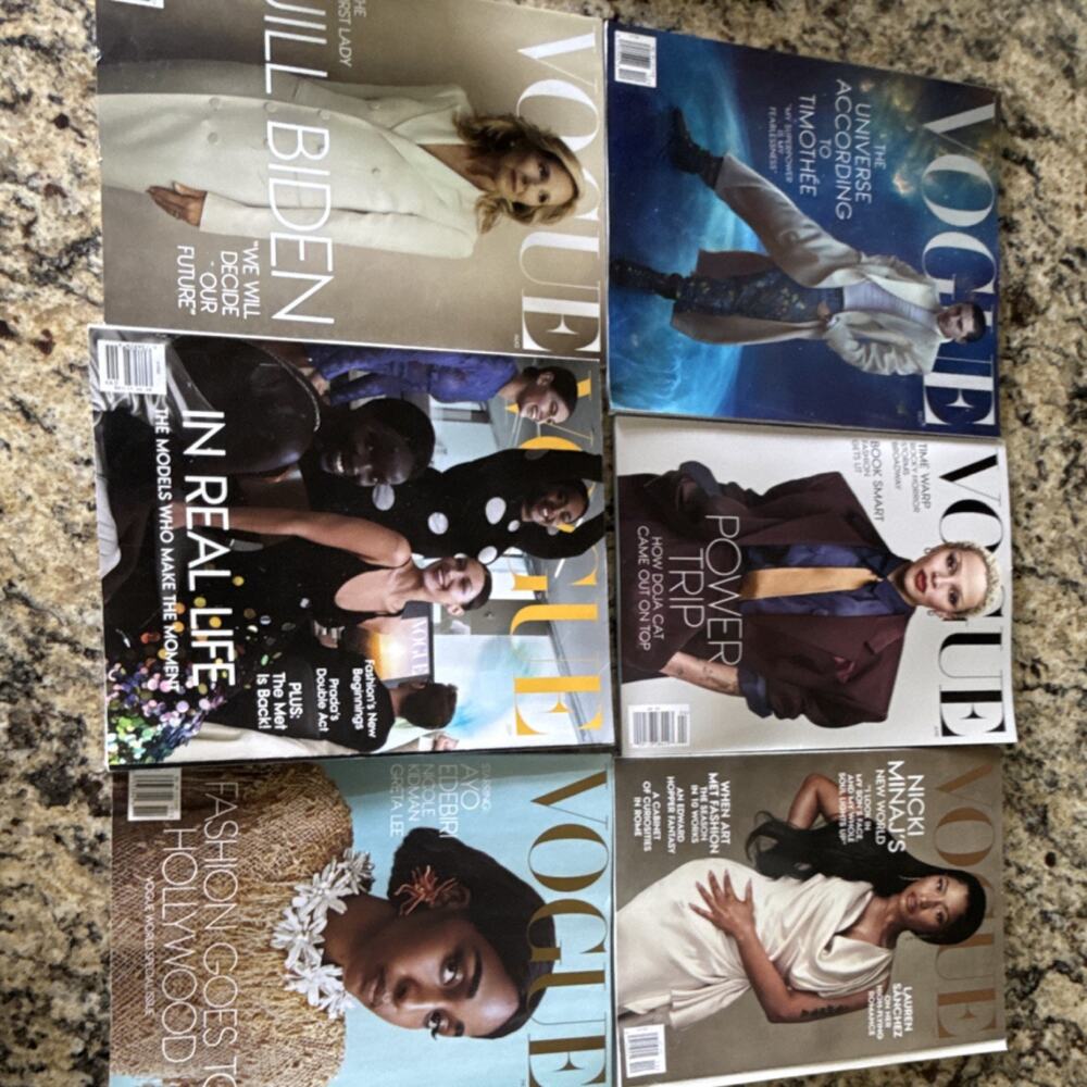 Lot 6 Vogue Magazines Jill Biden Nicki Minaj Ayo Edebiri Doja Cat Timothee